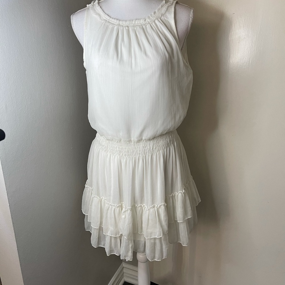 Zara white chiffon dress, SZ Large
